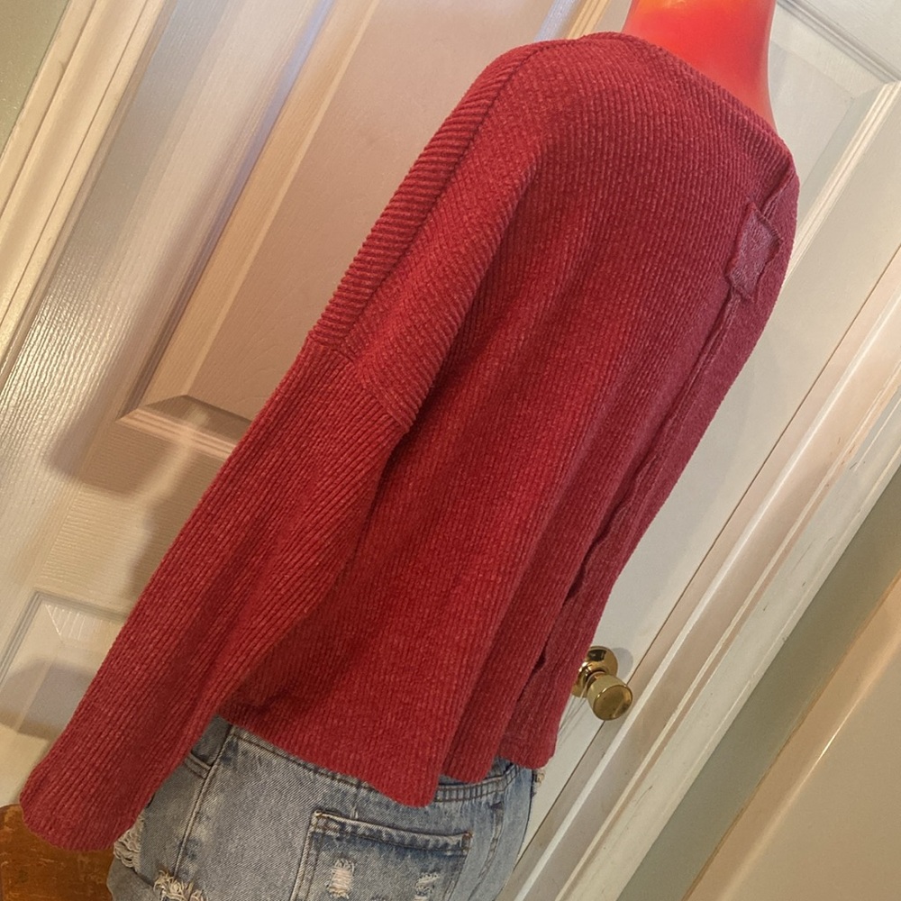 Zenana Outfitters Red Crew Neck Sweater - Picture 6 of 12